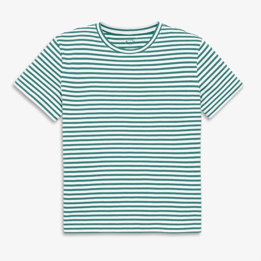 Adult easy crewneck stripe tee (women’s fit) Size M In Sunwashed Teal